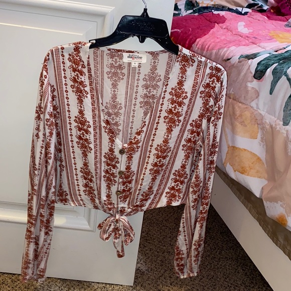 Boho long sleeve crop top - Picture 1 of 2